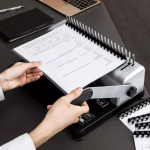 Relieuse manuelle à peigne avec perforation réglable pour bureau et école Idéal pour les rapports, présentations et document