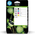 HP 963, Pack de 4 cartouches d'Encre Originales, 6ZC70AE, Jaune, Cyan, Magenta, Compatible avec les imprimantes OfficeJet Pro 9010 / 9012 / 9014 / 9015 / 9016 / 9019 / 9020 / 9022 / 9025
